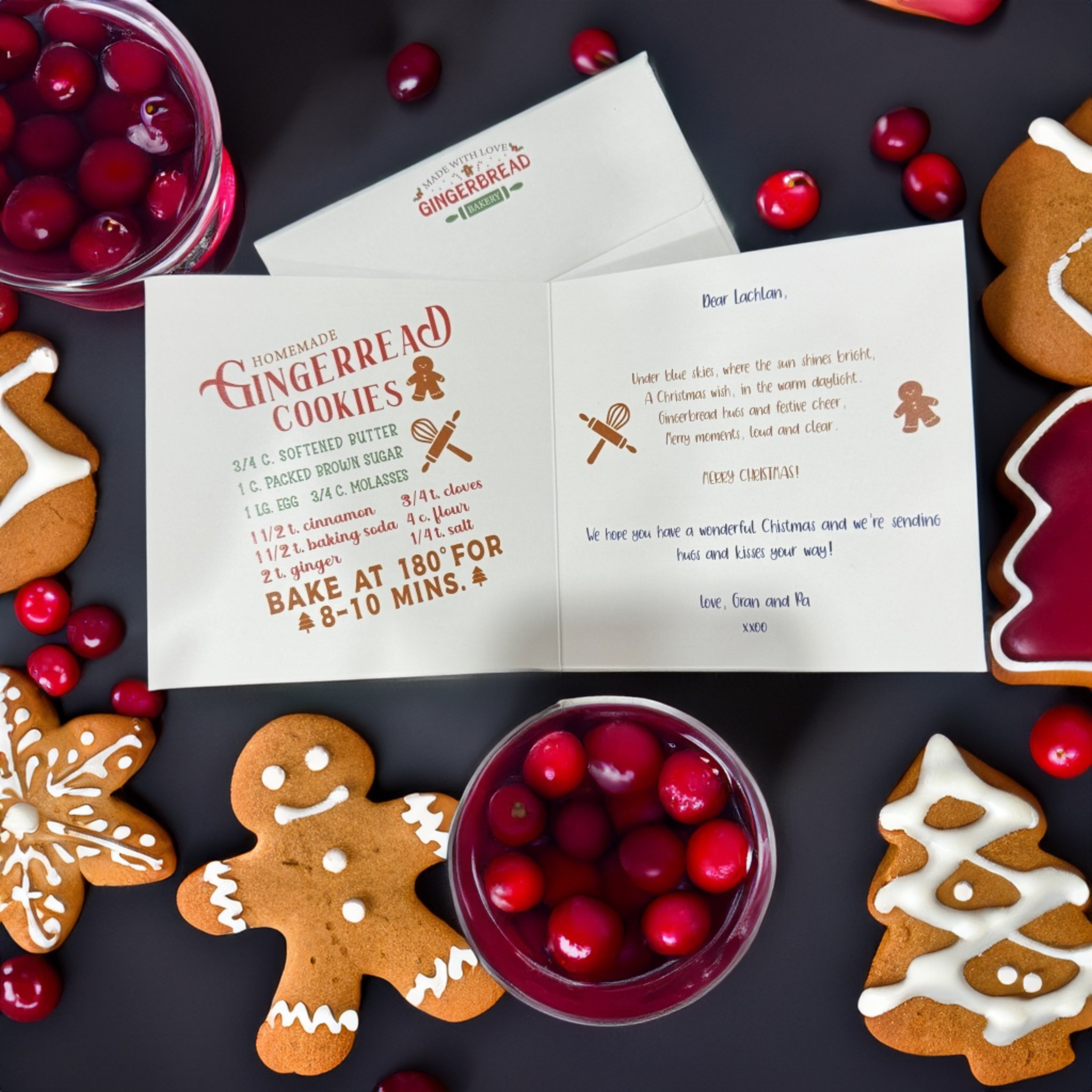 Quick Gingerbread Christmas Wobble Greeting Card