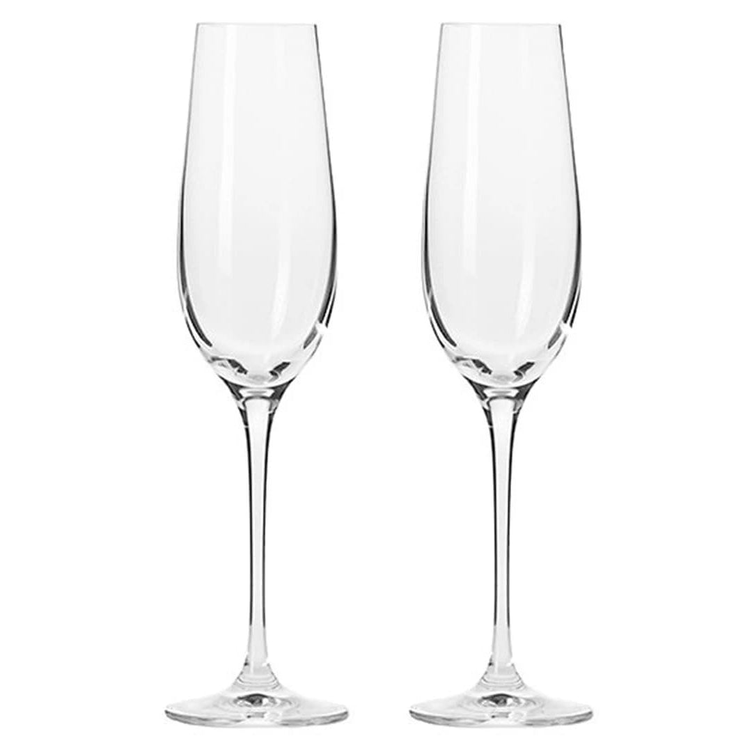 Pair of Personalised Crystal Champagne Flute 180ml - Wedding / Date Celebration