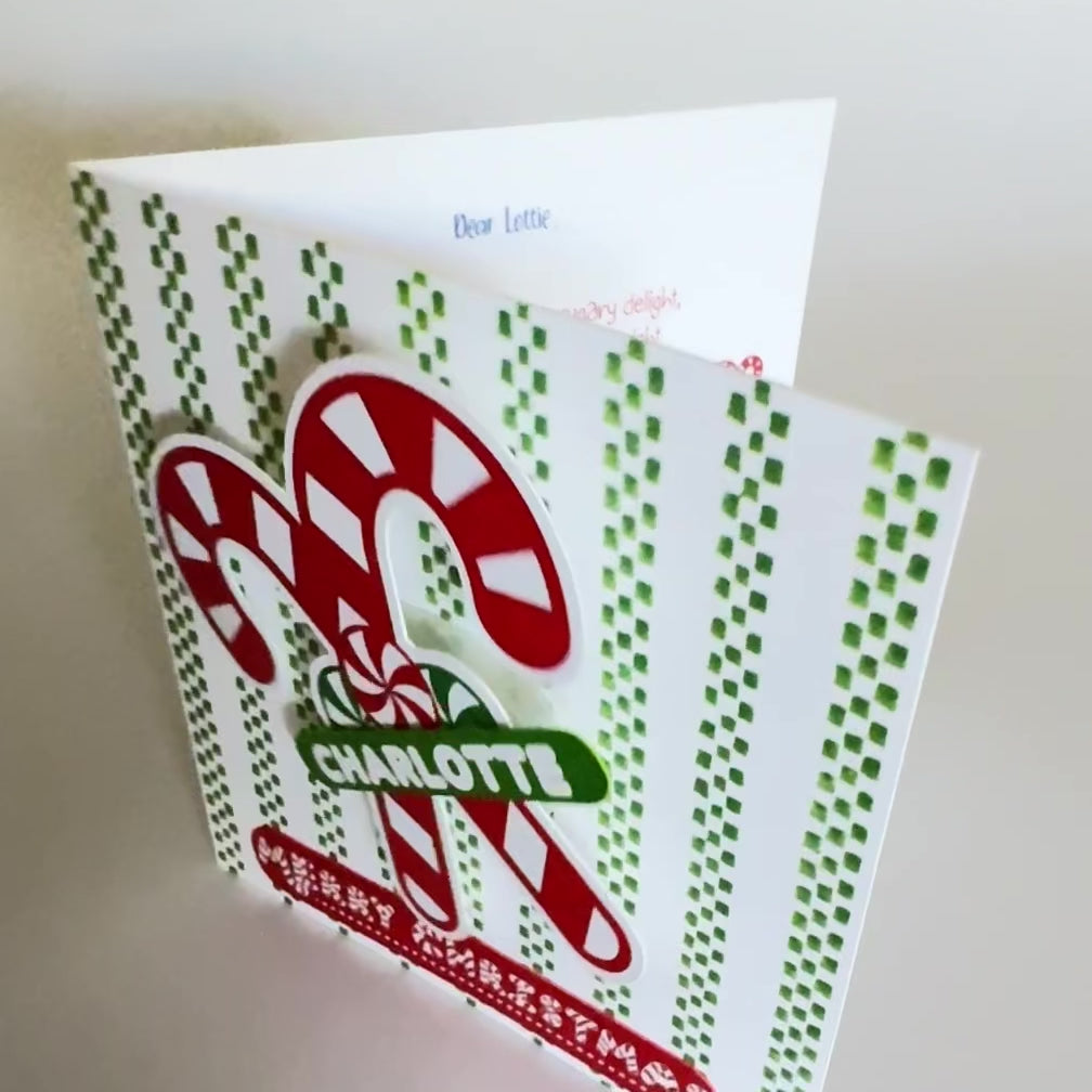 candy cane wobble card action video