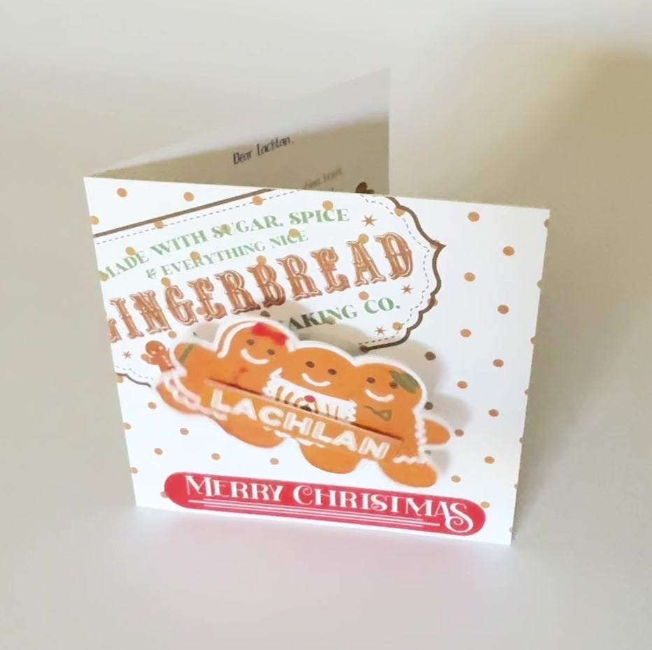 Quick Gingerbread Christmas Wobble Greeting Card