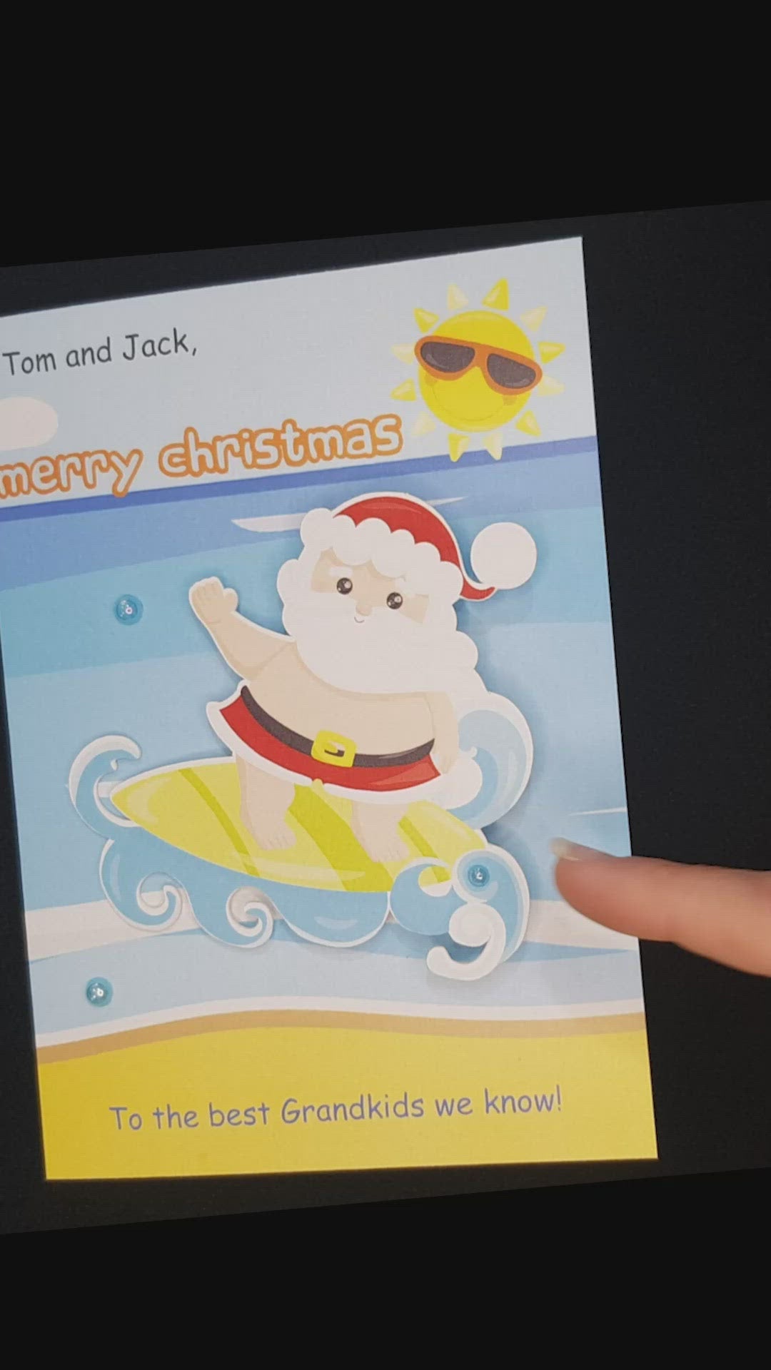 Summer Surfing Santa Wobble Card - 001