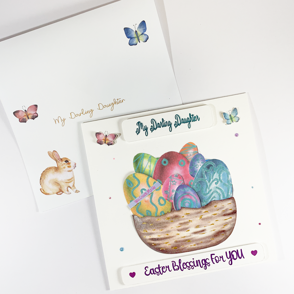 Handmade Personalised Easter Egg Basket Greetings