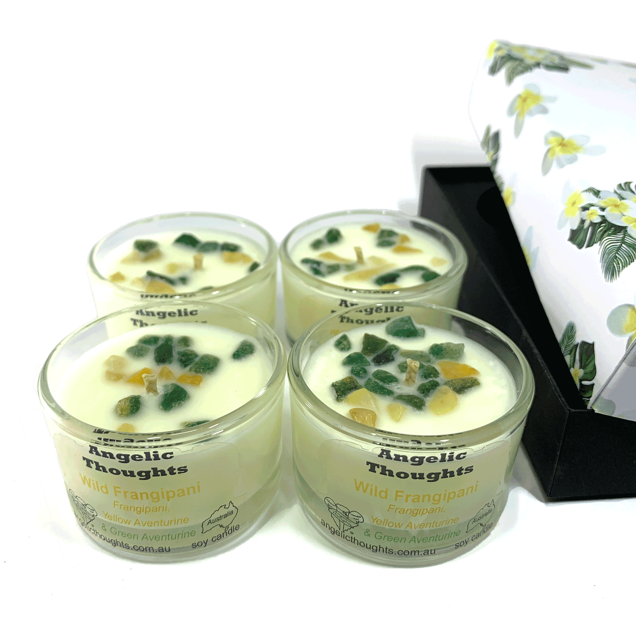 Wild Frangipani Soy Wax Candle - Round Tealight Pk 4
