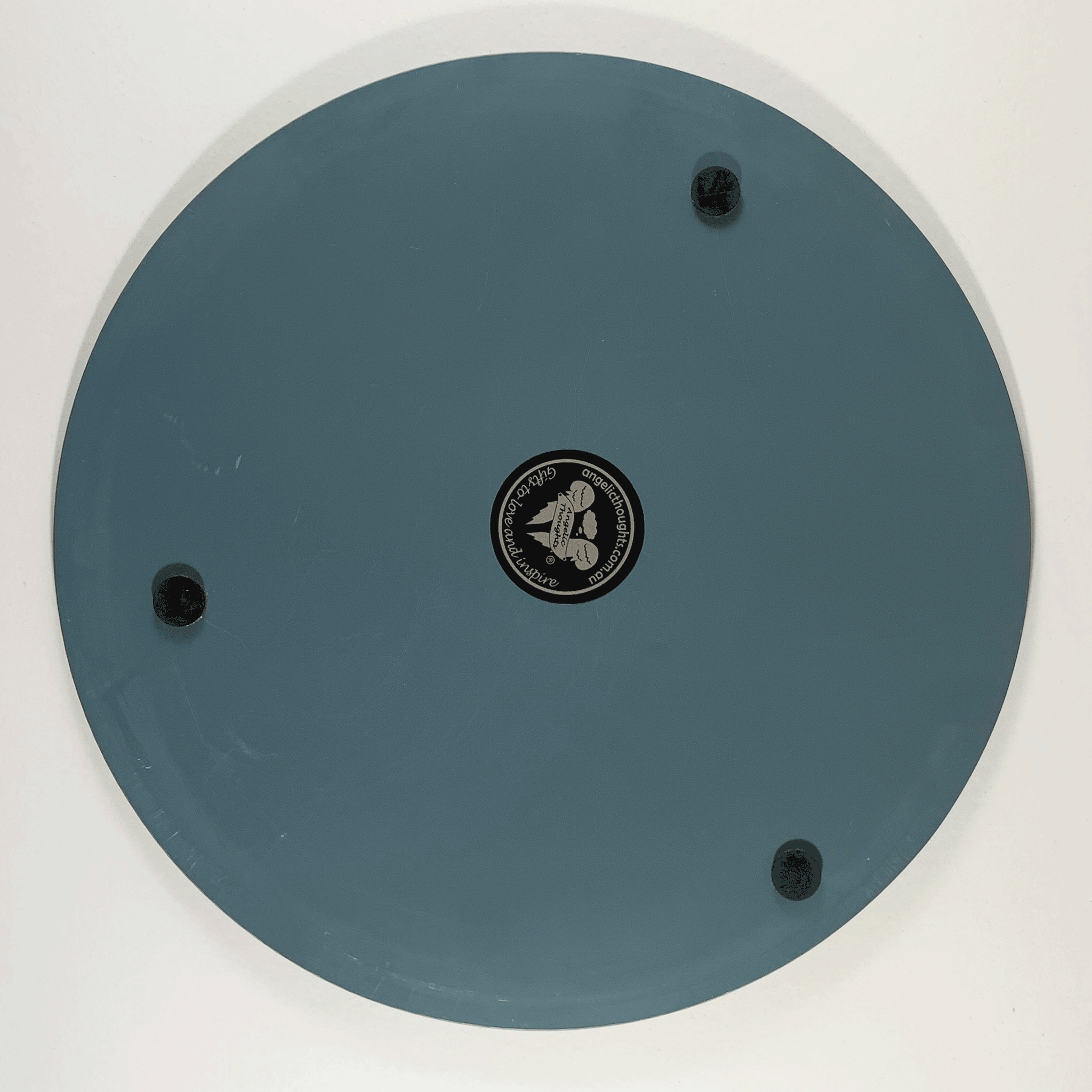 Round Mirror Candle Plate with Bevilled Edge (20cm) - Last One!