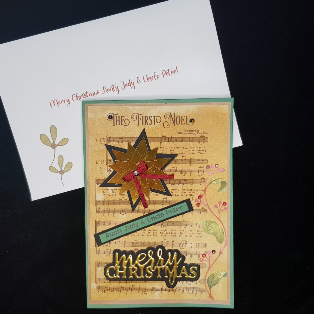 Vintage Music First Noel Christmas Card - 001