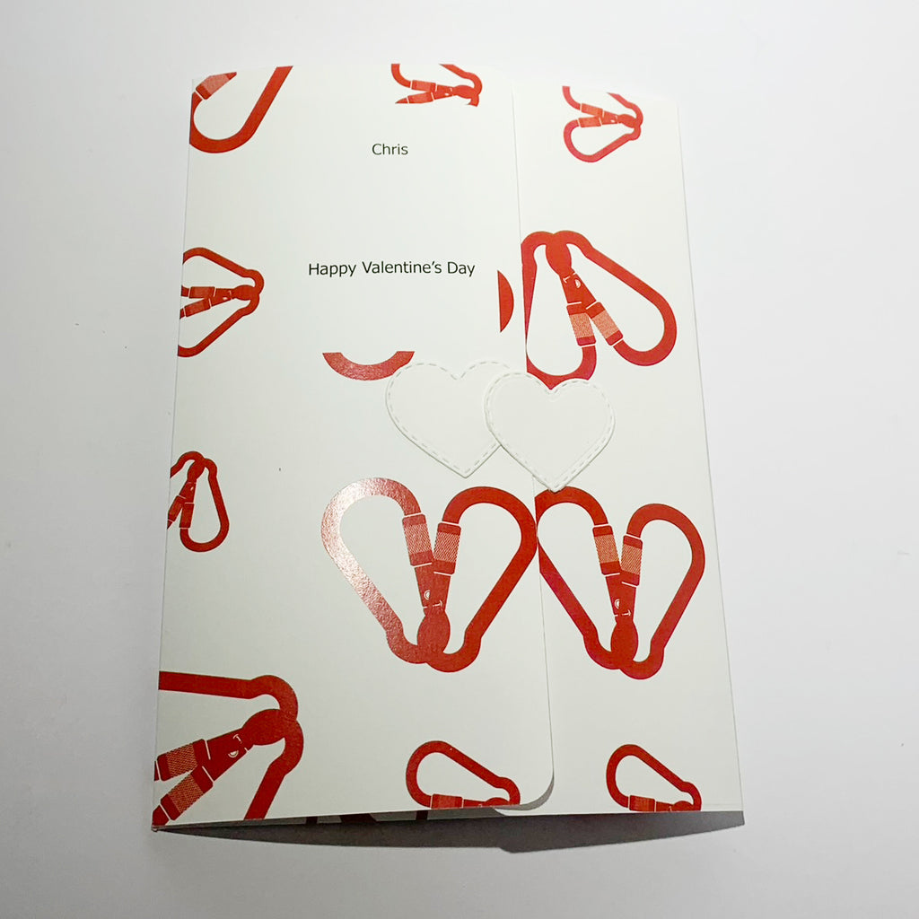 Rock Climbing Anniversary or Valentines Card with Red and Gold Foil