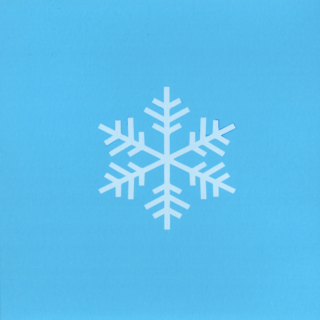 Merry Christmas and Happy New Year Snowflakes Card - Electric Blue Glitter