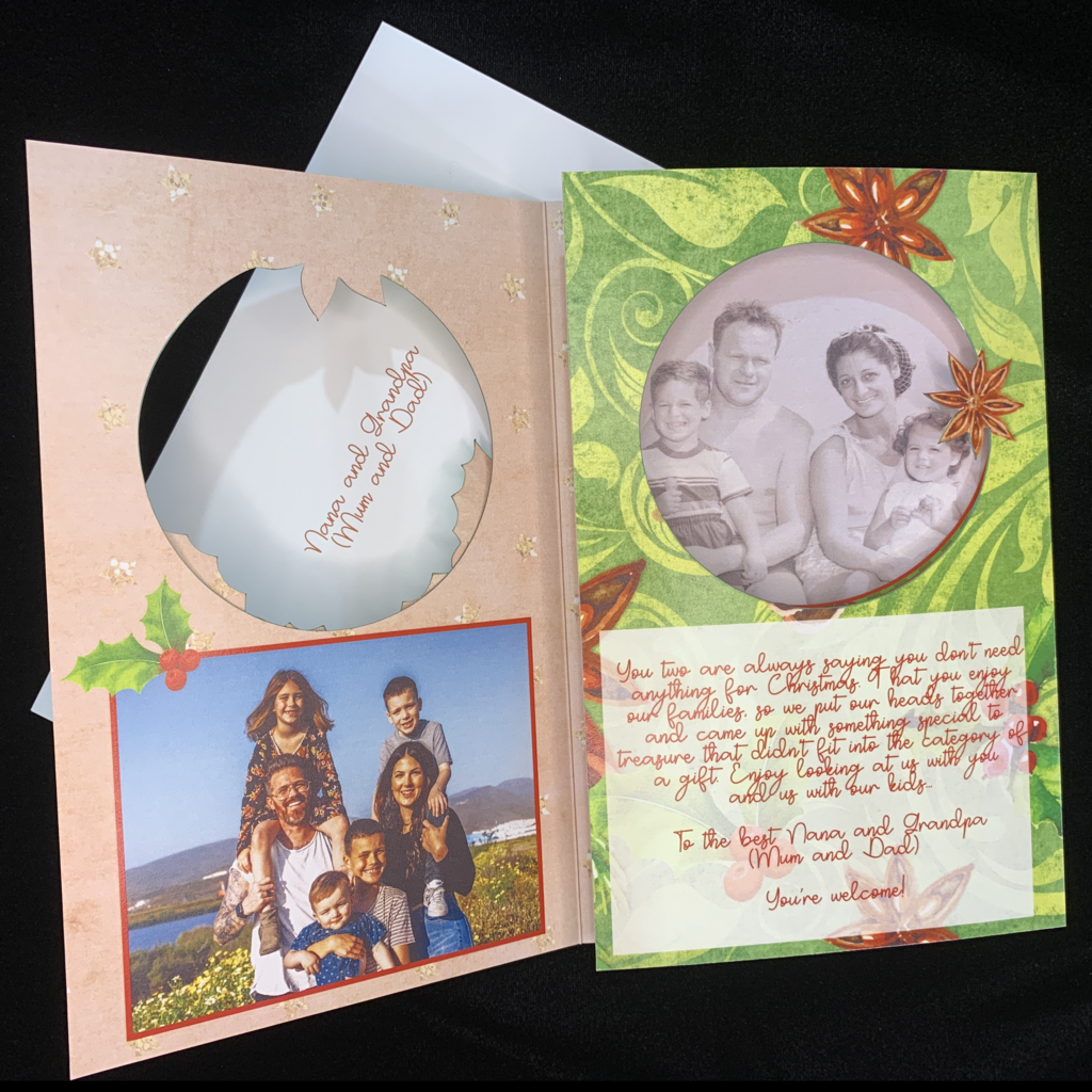 Christmas Spices and Holly Large Trifold Photo Card