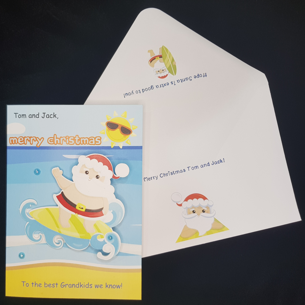 Summer Surfing Santa Wobble Card - 001