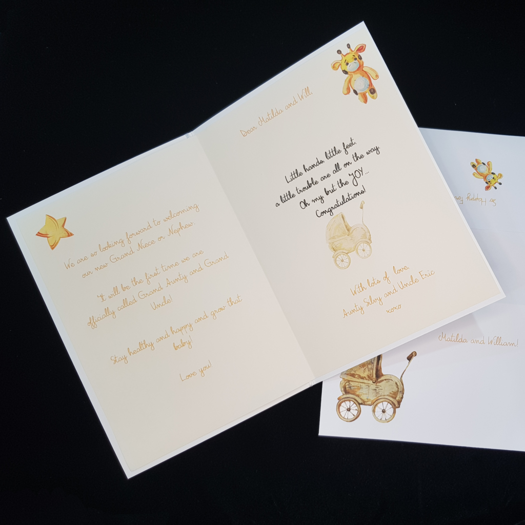 Vintage Baby Watercolour Regular Greeting Card - Expecting - Gender Neutral