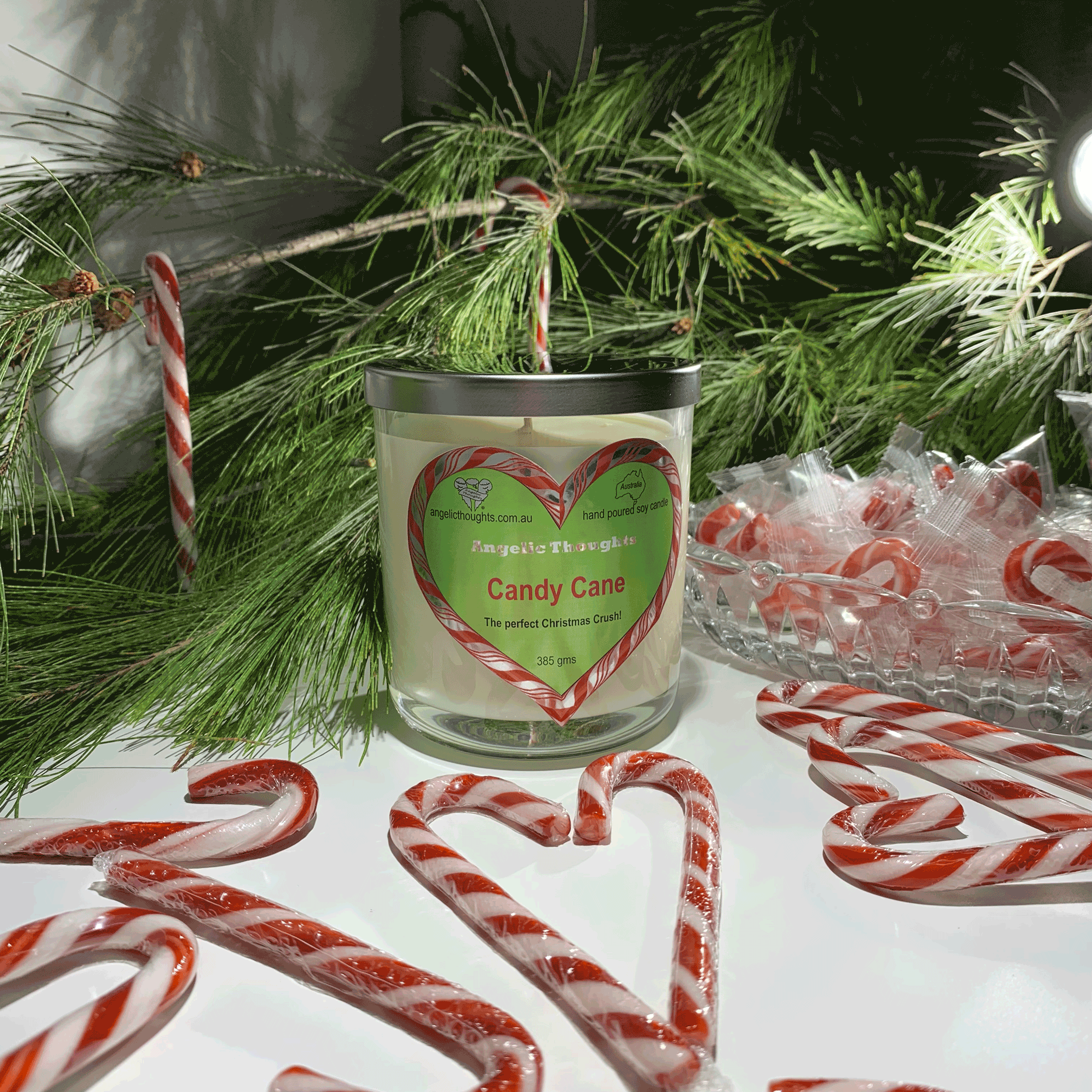 Candy Cane Soy Wax Candle - Extra Large - 385gms