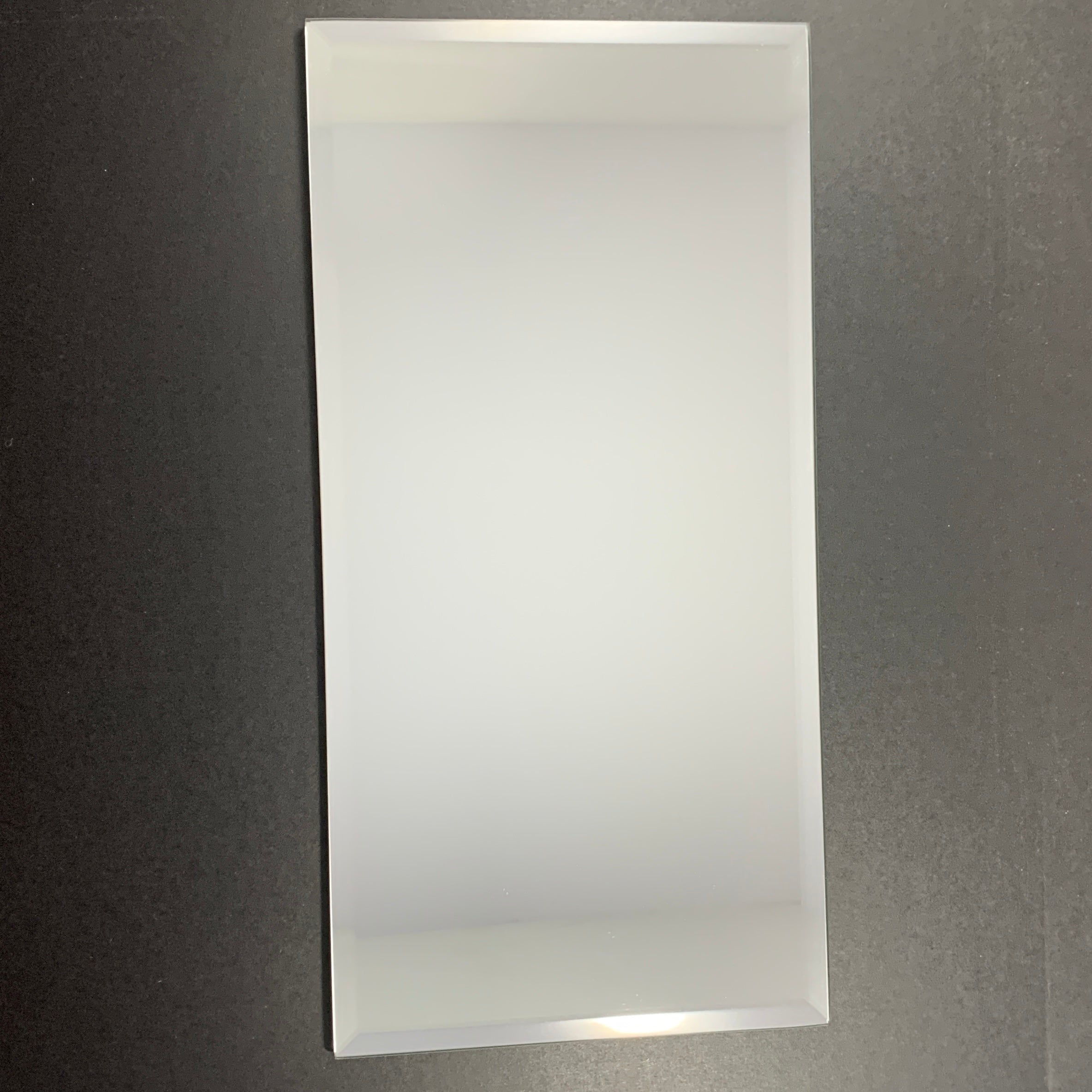 Rectangular Mirror Candle Plate with Bevilled Edge (30cm x 15cm)
