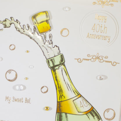 Sparkling Strawberry Celebration Greeting Card for Anniversary, Birthday, Congratulations, Graduation, New Job