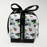 Product box for Berry Delightful Soy Wax Candle featuring black base and the lid showing illustrations of blueberries, blackberries, raspberries&