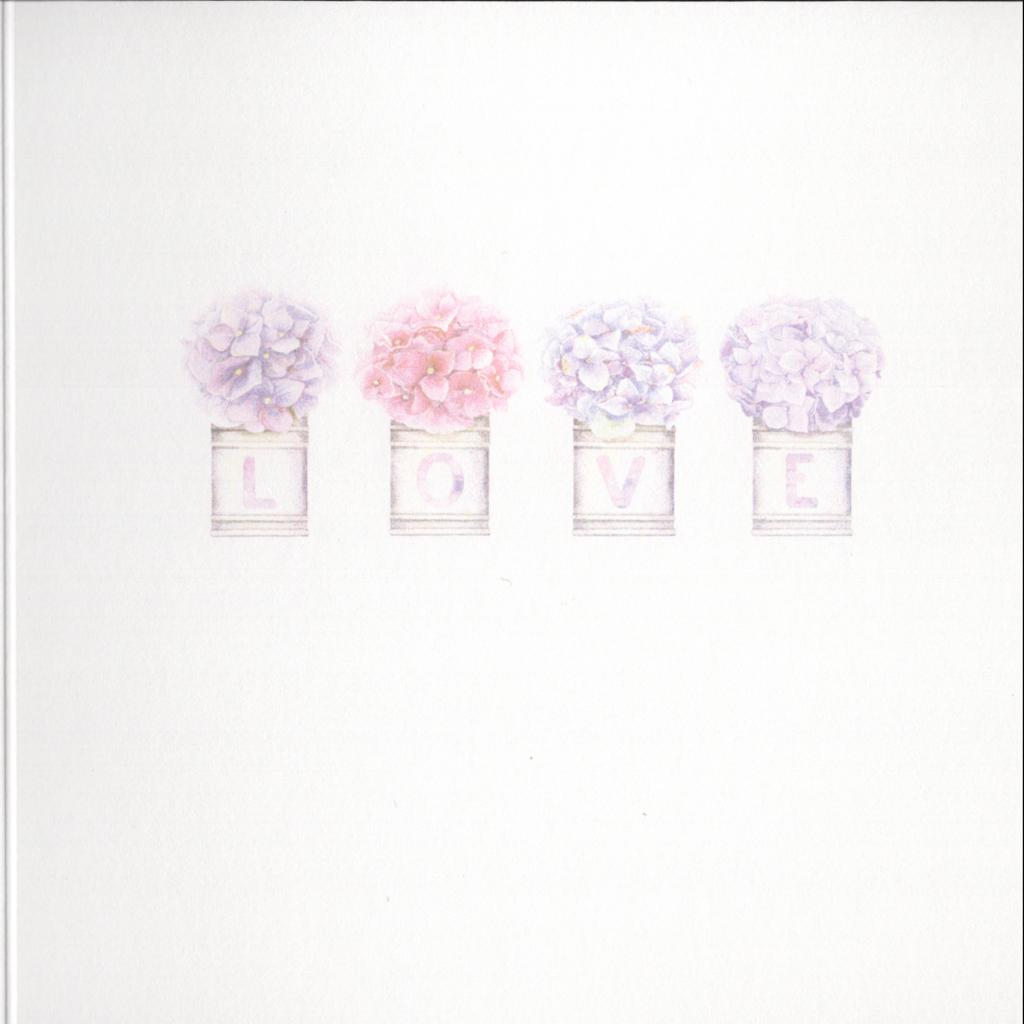 Pink and Blue Hydrangeas Anniversary Greeting Card