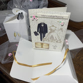 Unique Personalised Handmade Card featuring luxury stippled cardstock, roses and pearls