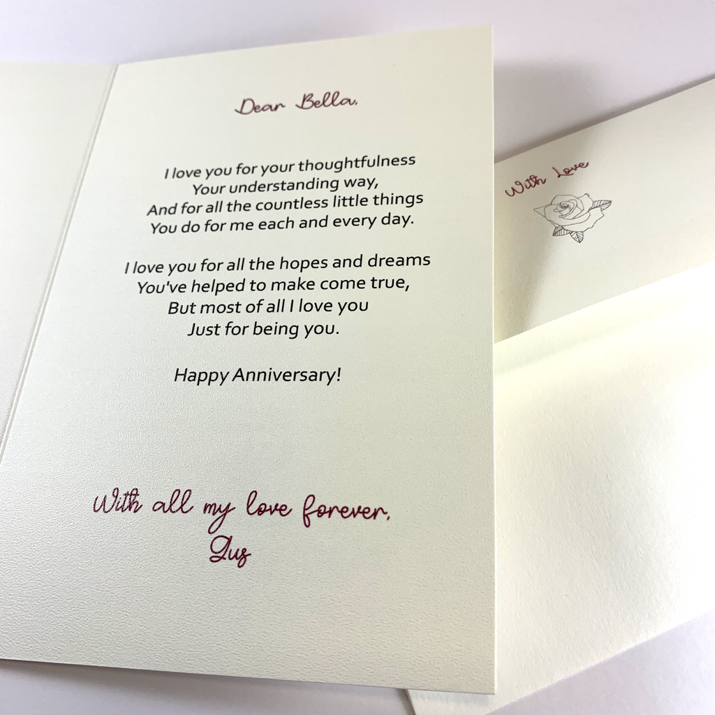 Handmade Personalised Card - Rose Magic Slider - 004 - 6 Colours Available