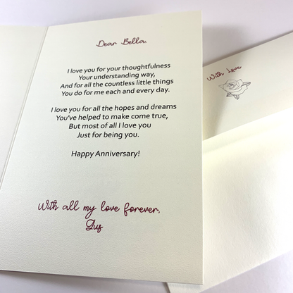 Handmade Personalised Card - Rose Magic Slider - 004 - 6 Colours Available