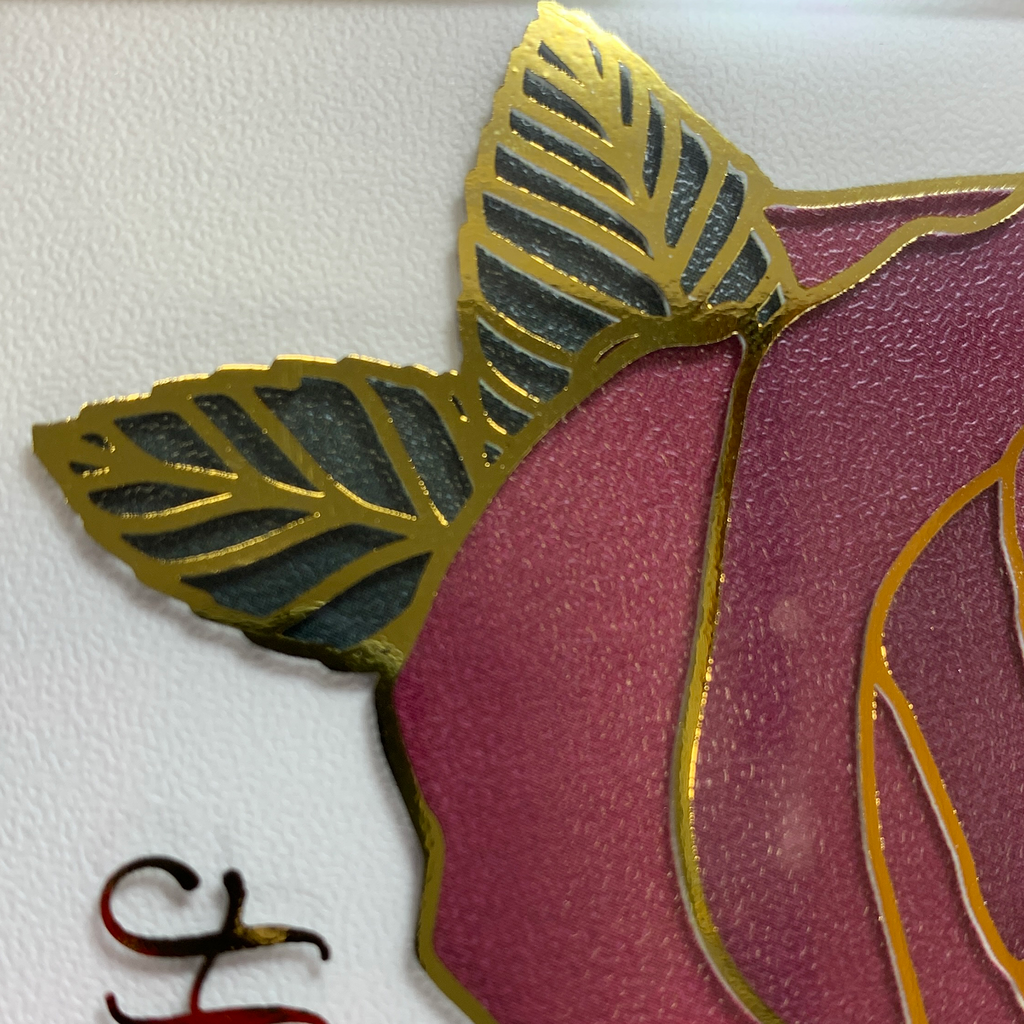 Handmade Personalised Card - Rose Magic Slider - 004 - 6 Colours Available