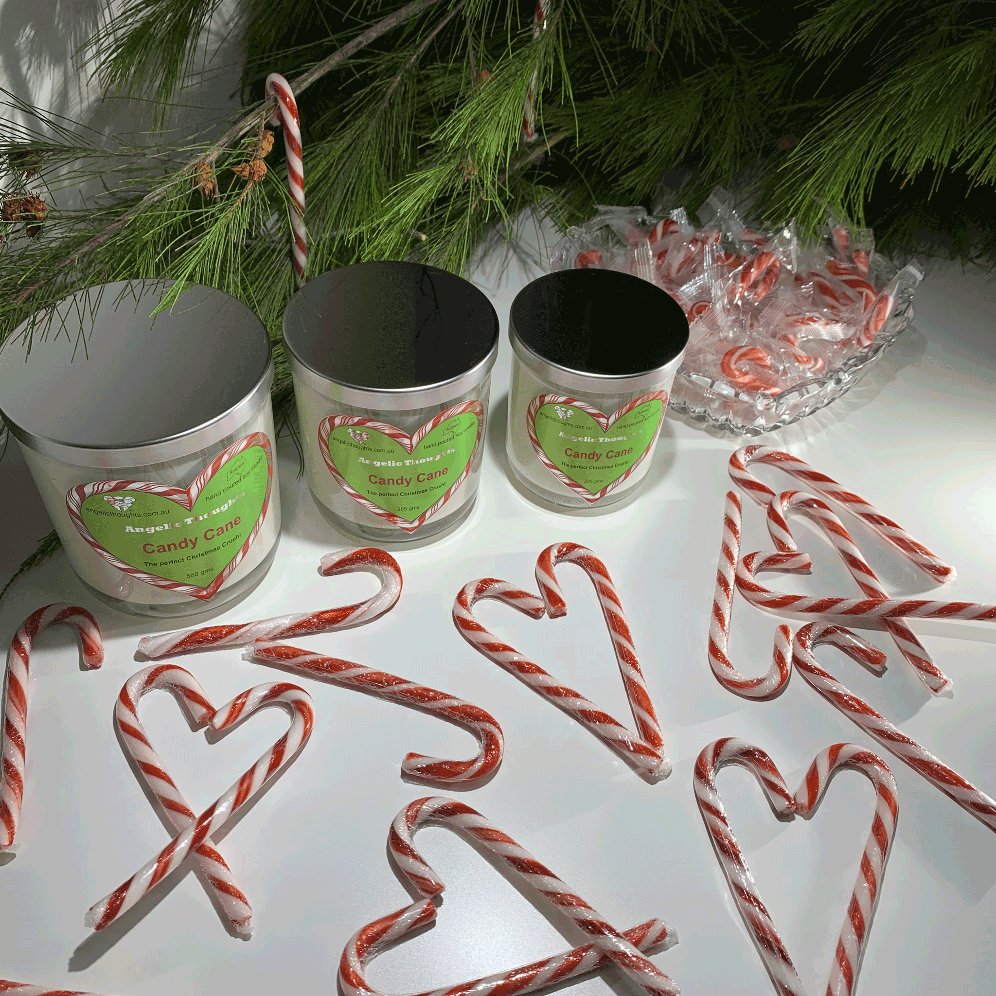 Candy Cane Soy Wax Candle - Large - 285gms