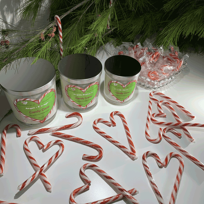 Candy Cane Soy Wax Candle - Large - 285gms