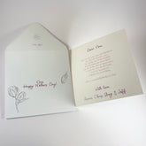 personalised envelope and card with mothers day verse and persnal name and message