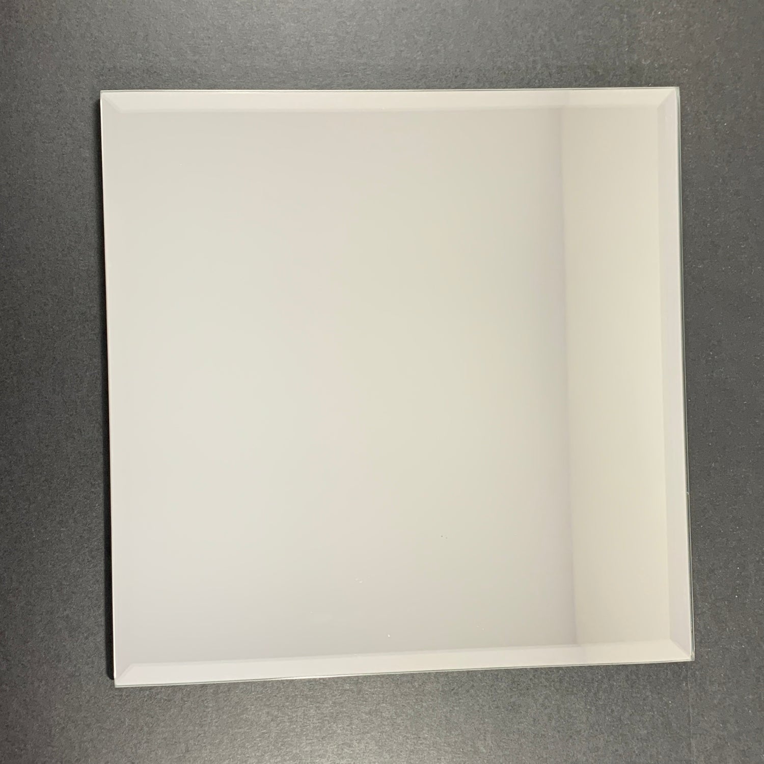 Square Mirror Candle Plate with Bevilled Edge (20cm)