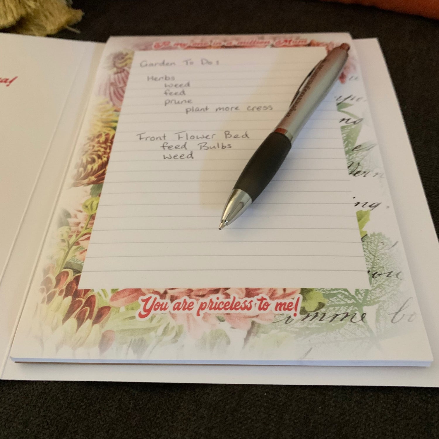 Personalised A5 Notepads - Vintage Chrysanthemum - written