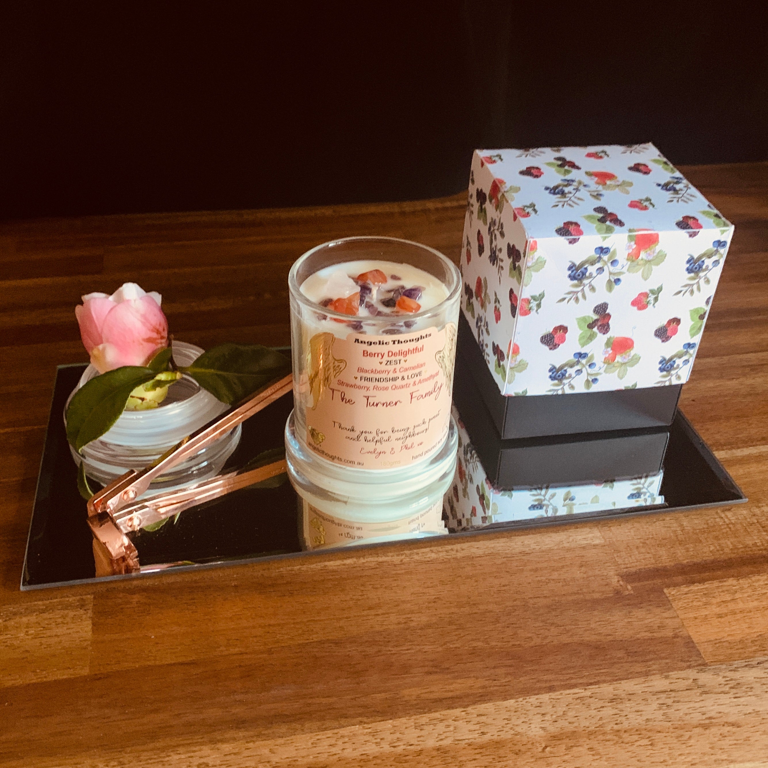 Mirrored plates deals for candles