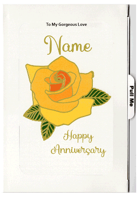 Handmade Personalised Card - Rose Magic Slider - 004 - 6 Colours Available