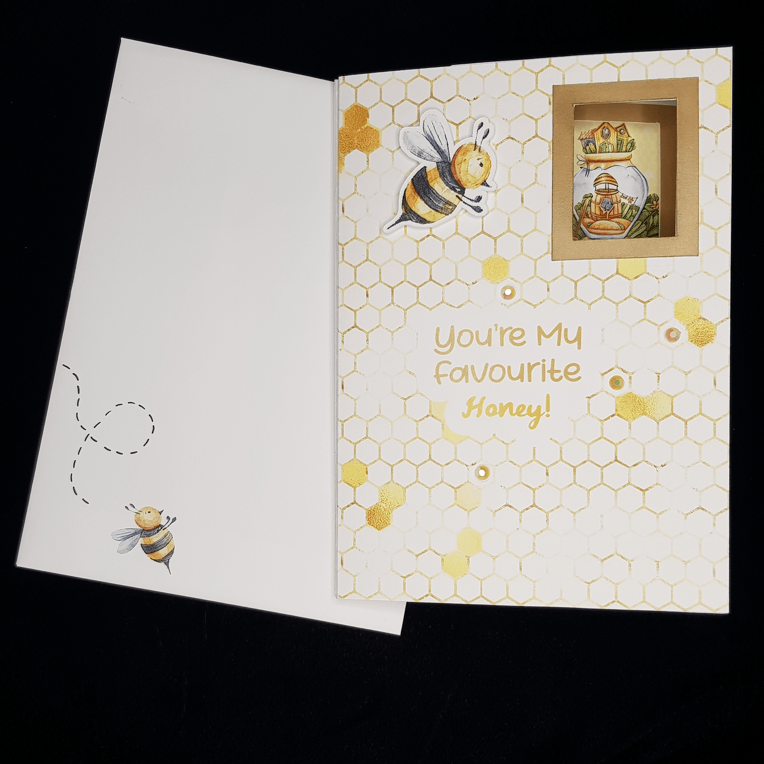 Personalised Custom Honey Bee Love Messages Peek A Boo Card